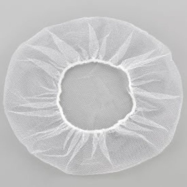 Global Equipment Nylon Hairnet, 24", Honeycomb, White, 100/Bag KC-W-24-HN